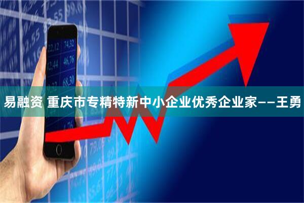 易融资 重庆市专精特新中小企业优秀企业家——王勇