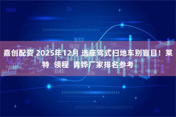 嘉创配资 2025年12月 选座驾式扫地车别盲目！莱特  领程  青铧厂家排名参考